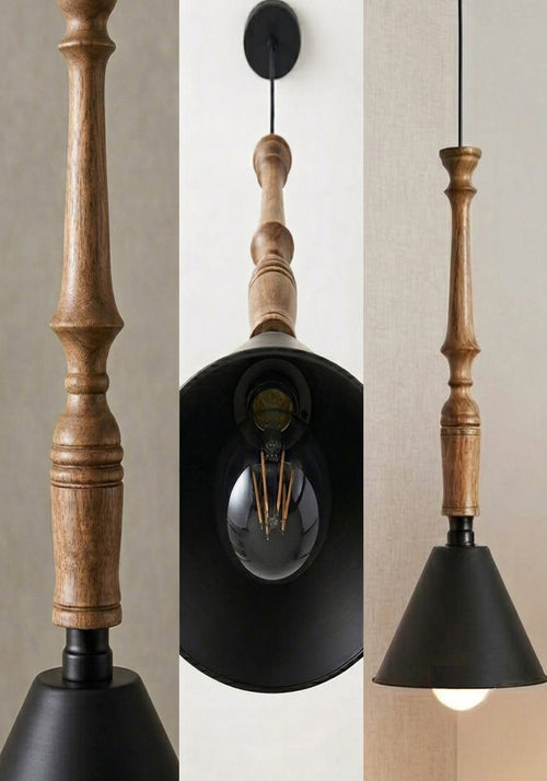 Natural Wood stack Pendant