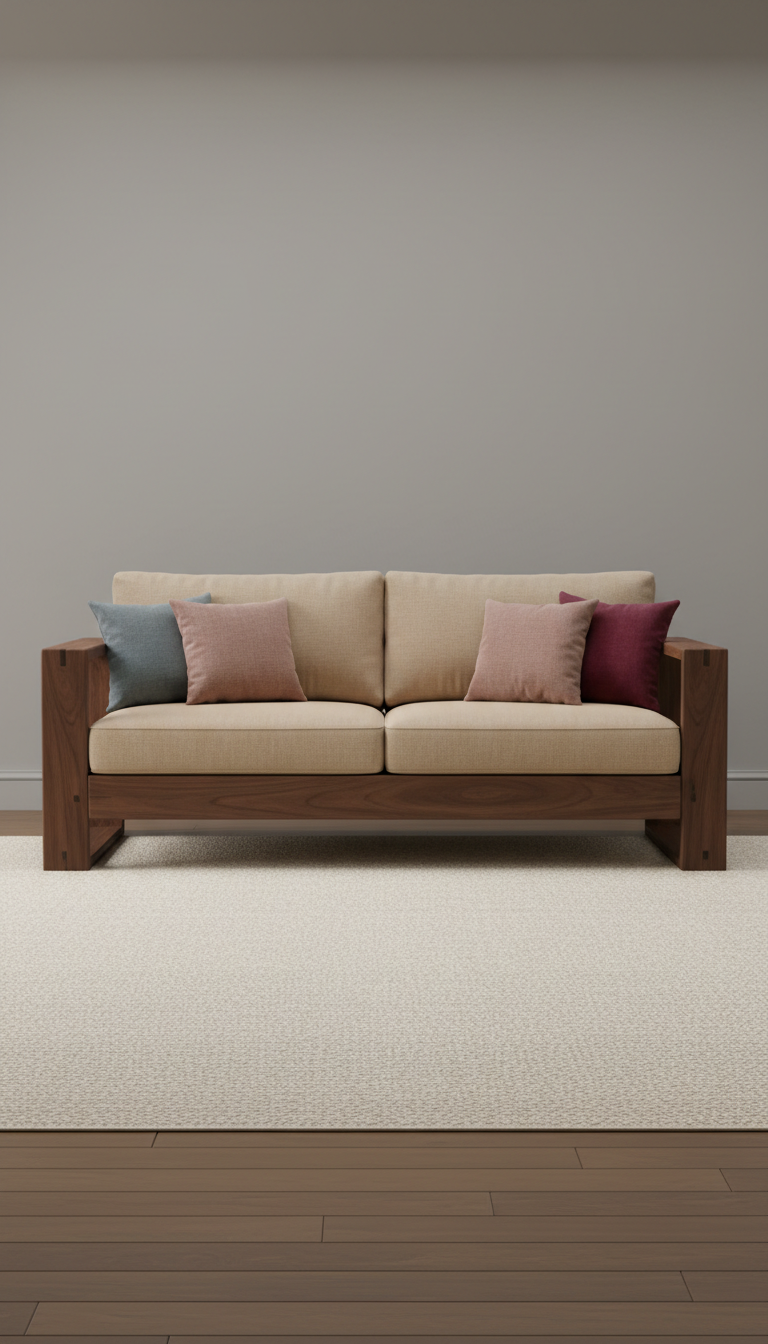 Walnut Sculpted Accent Chair